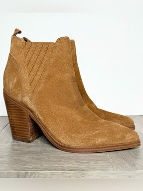 Marc Fisher Gadri Brown Suede Pointy Toe Bootie 8 1/2 M
